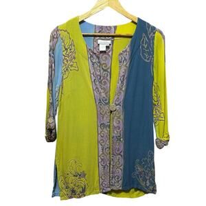 Soft Surroundings Women Cardigan Top XSP Colorful Boho Cottagecore‎ Whimsical  x